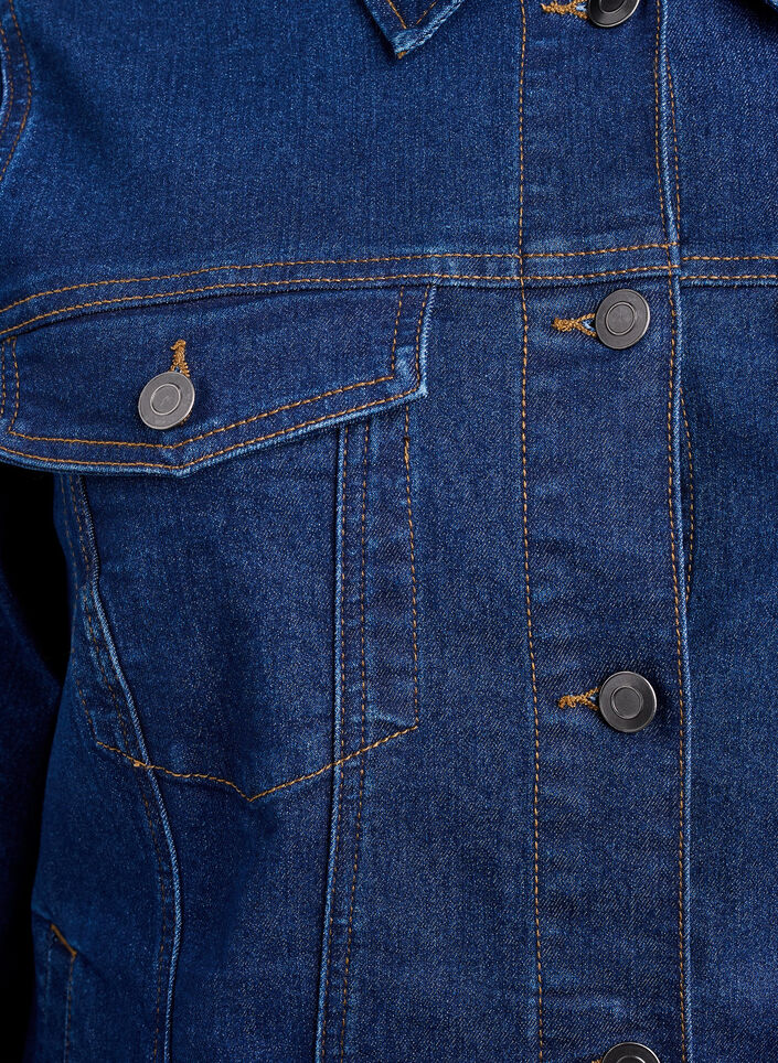 FLASH - Denim jacket in a stretchy cotton blend, Blue, Packshot image number 2