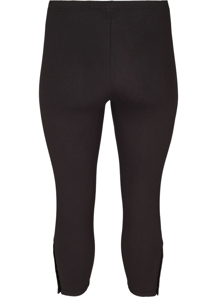3/4-length leggings with buttons, Black, Packshot image number 1