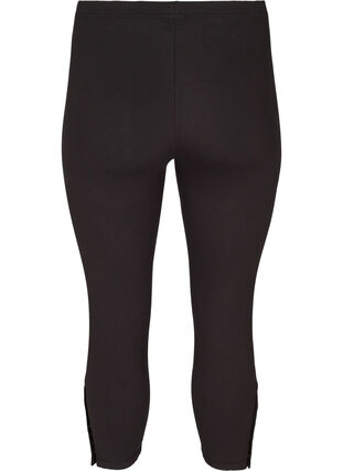 3/4-length leggings with buttons, Black, Packshot image number 1