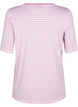 Striped T-shirt in lyocell with round neck, Red, Packshot image number 1