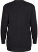 Long open-front knit cardigan with pockets, Black, Packshot image number 1