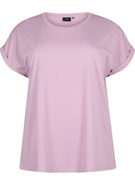 Short sleeved cotton blend t-shirt, Lavender Mist, Packshot