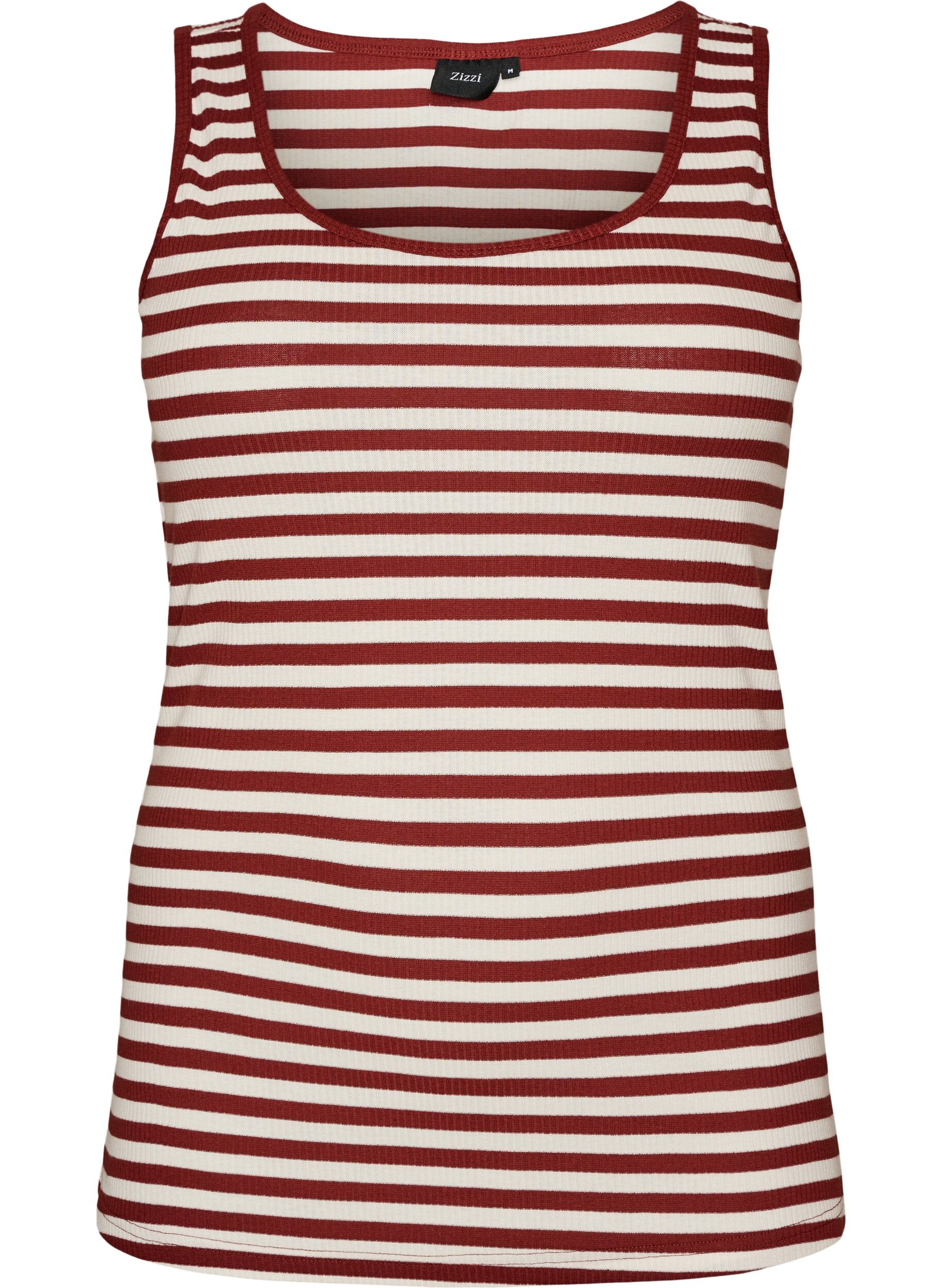 Striped tank top with a rib structure