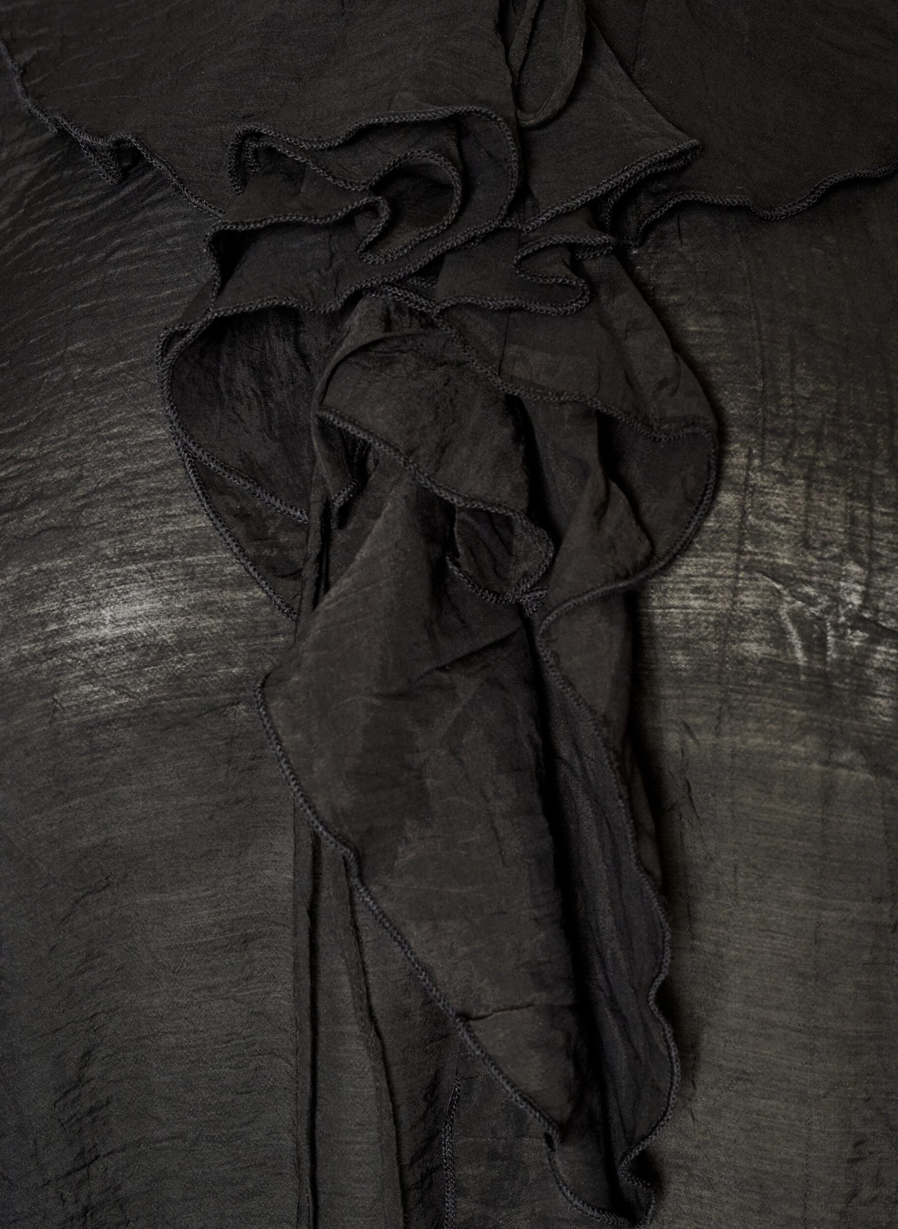 ZizzifashionViscose blouse with ruffles and long sleeves, Black, Packshot image number 2