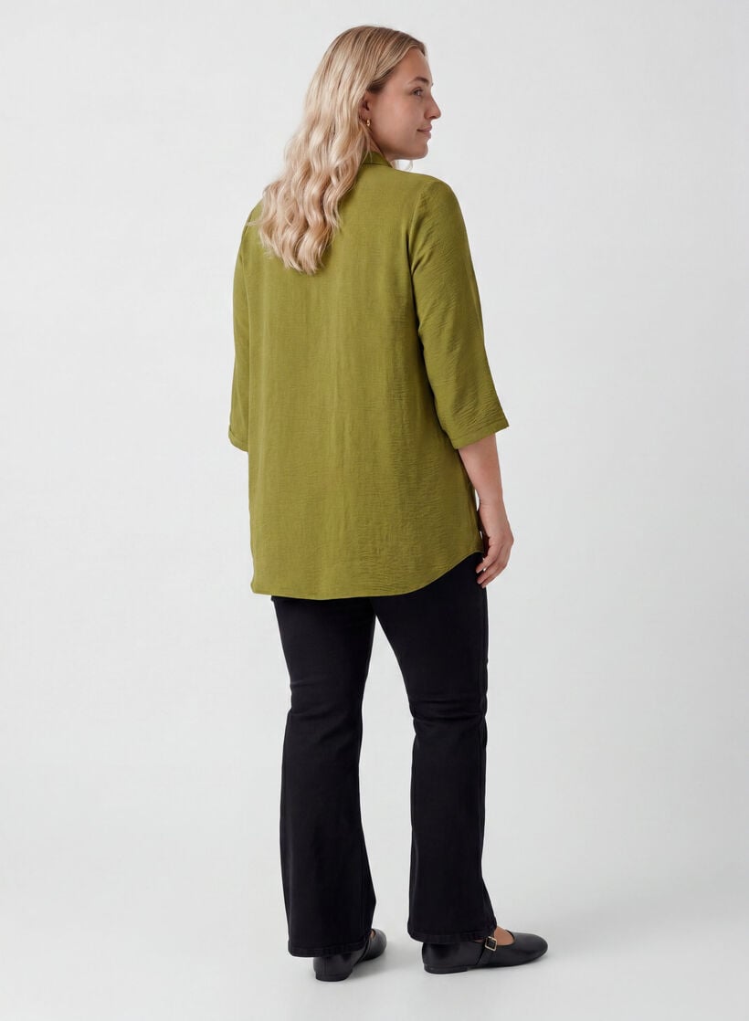 Tunic with 3/4 sleeves, Green, Model image number 2