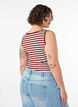 Striped tank top with a rib structure, Red, Model image number 2
