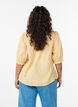 Blouse in linen and viscose with 1/2 sleeves, Yellow, Model image number 2