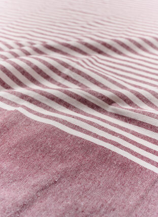 Striped Towels with fringes, Dark Red Melange, Packshot image number 3