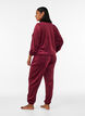 Loose velour trousers, Red, Model image number 1