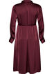Satin shirt dress with a tie-belt, Red, Packshot image number 1