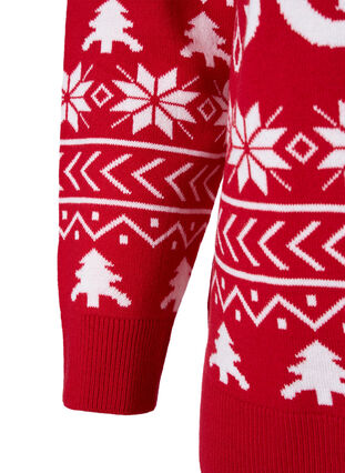 Pullover with Christmas pattern, Tango Red, Packshot image number 3
