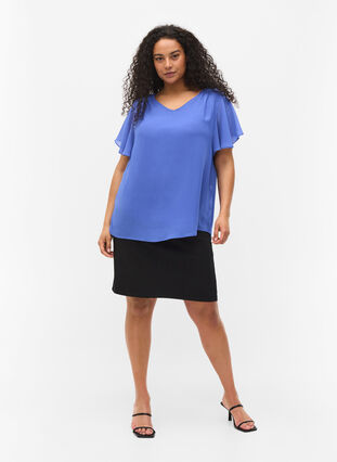 Short-sleeved blouse, Dazzling Blue, Model image number 2