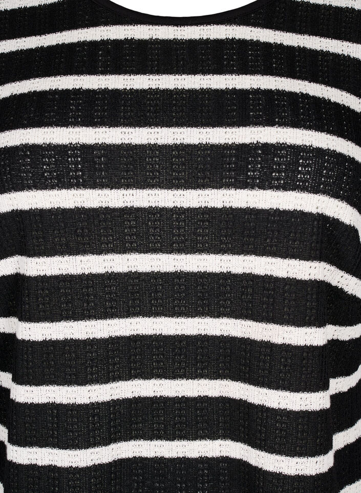 Blouse with stripes and long sleeves, Black Sand Stripe, Packshot image number 2