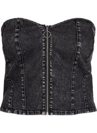 Denim corset top with zip