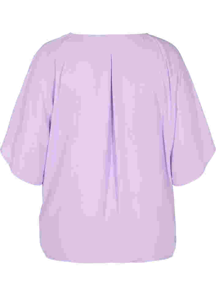 V-neck blouse with batwing sleeves, Lavendula, Packshot image number 1