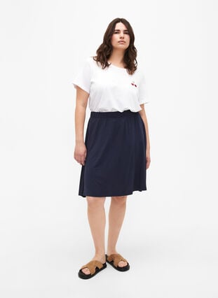 Loose viscose skirt, Navy Blazer, Model image number 2