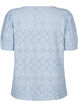 Short-sleeved blouse with lace pattern, Cashmere Blue, Packshot image number 1
