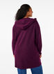 Long knitted cardigan with wool and hood, Potent Purple Mel., Model image number 1