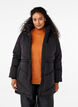 Mid-length puffer jacket with hood, Black, Model image number 0