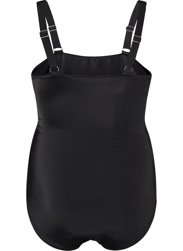 Swimsuit with a draped cross detail, Black, Packshot image number 1