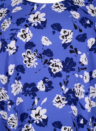 FLASH - Blouse with short sleeves and print, Amparo Blue Flower, Packshot image number 2