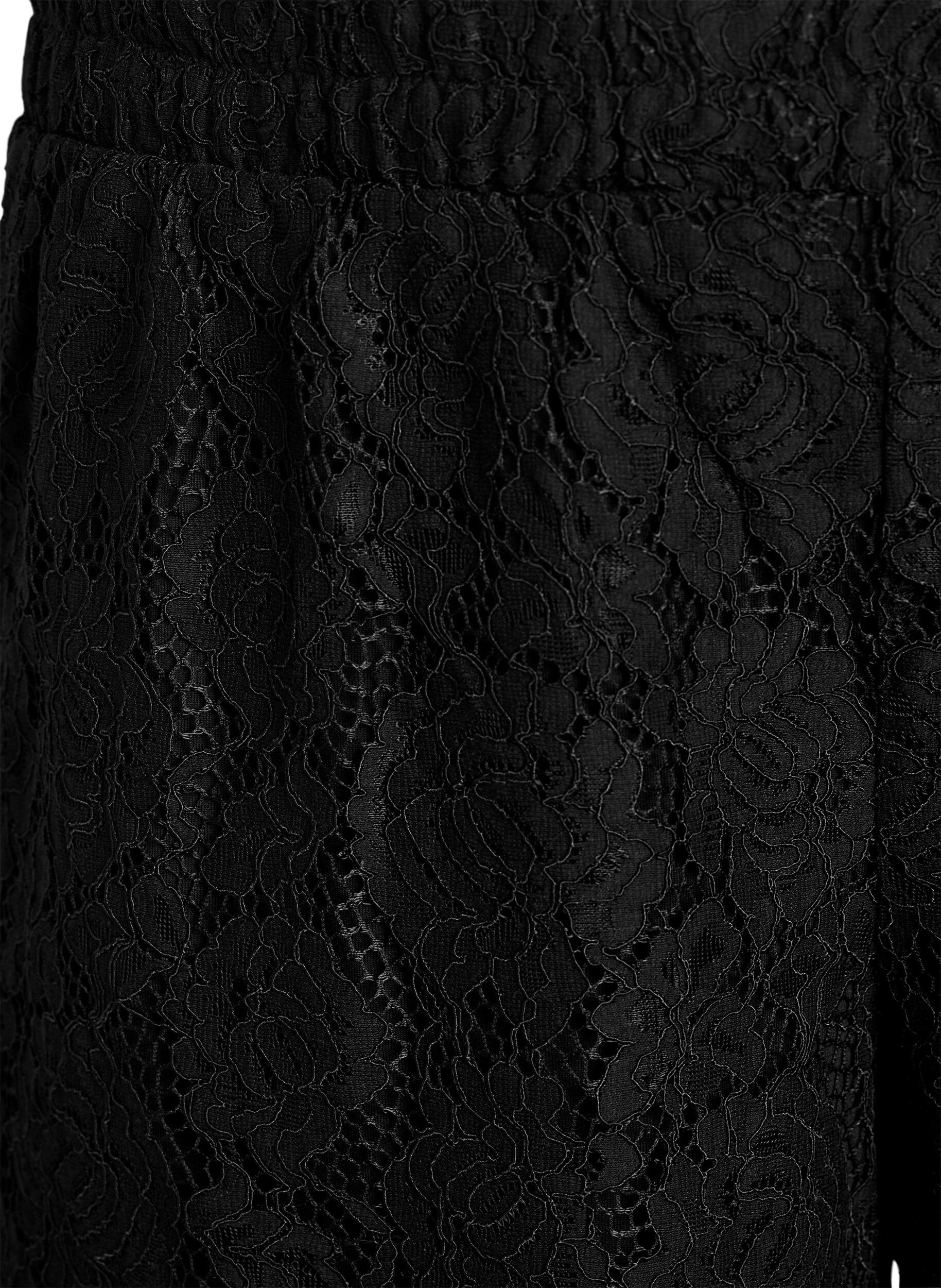 Zizzifashion Loose lace shorts, Black, Packshot image number 2