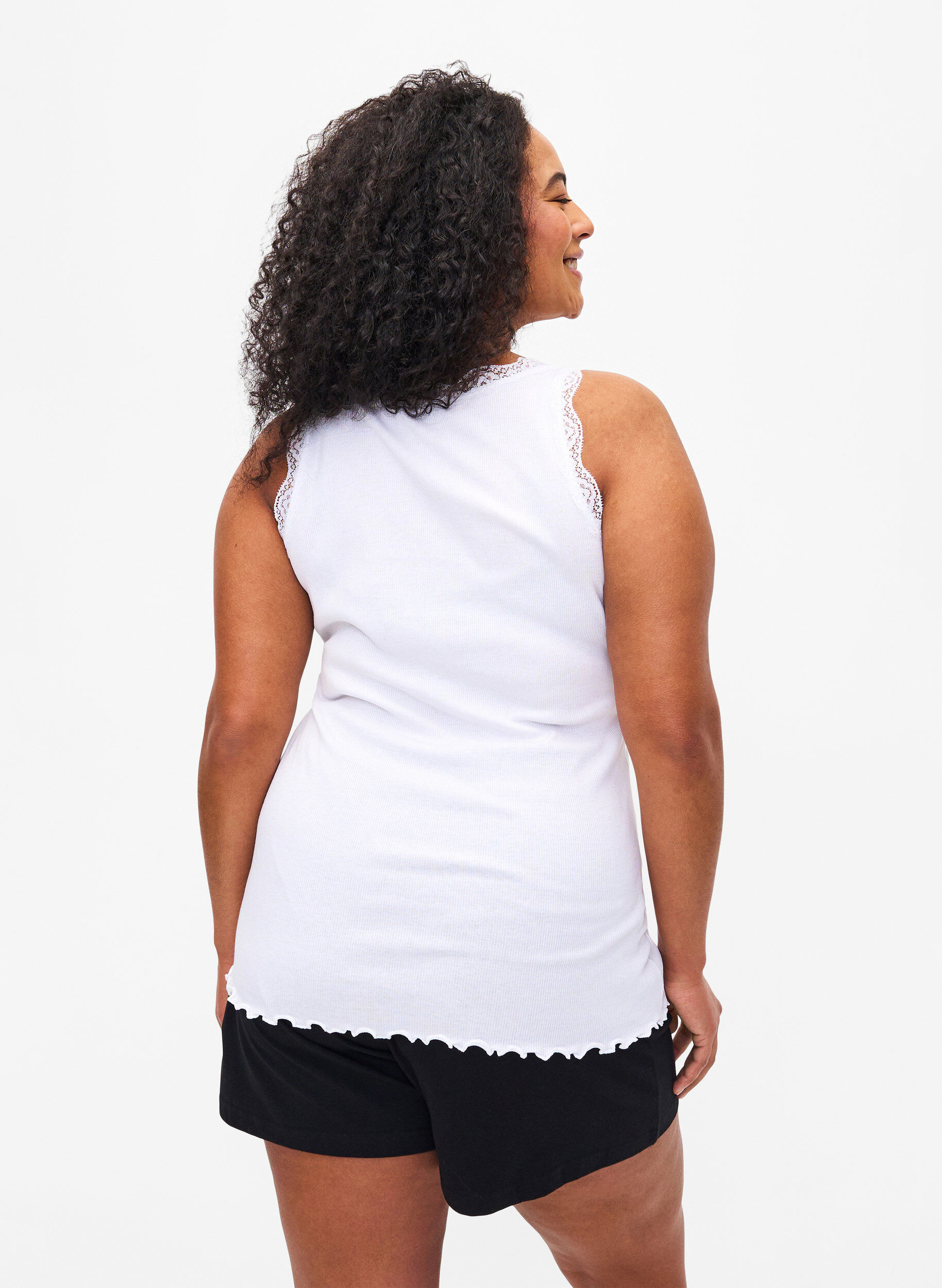ZizzifashionTop with lace trim, White, Model image number 2