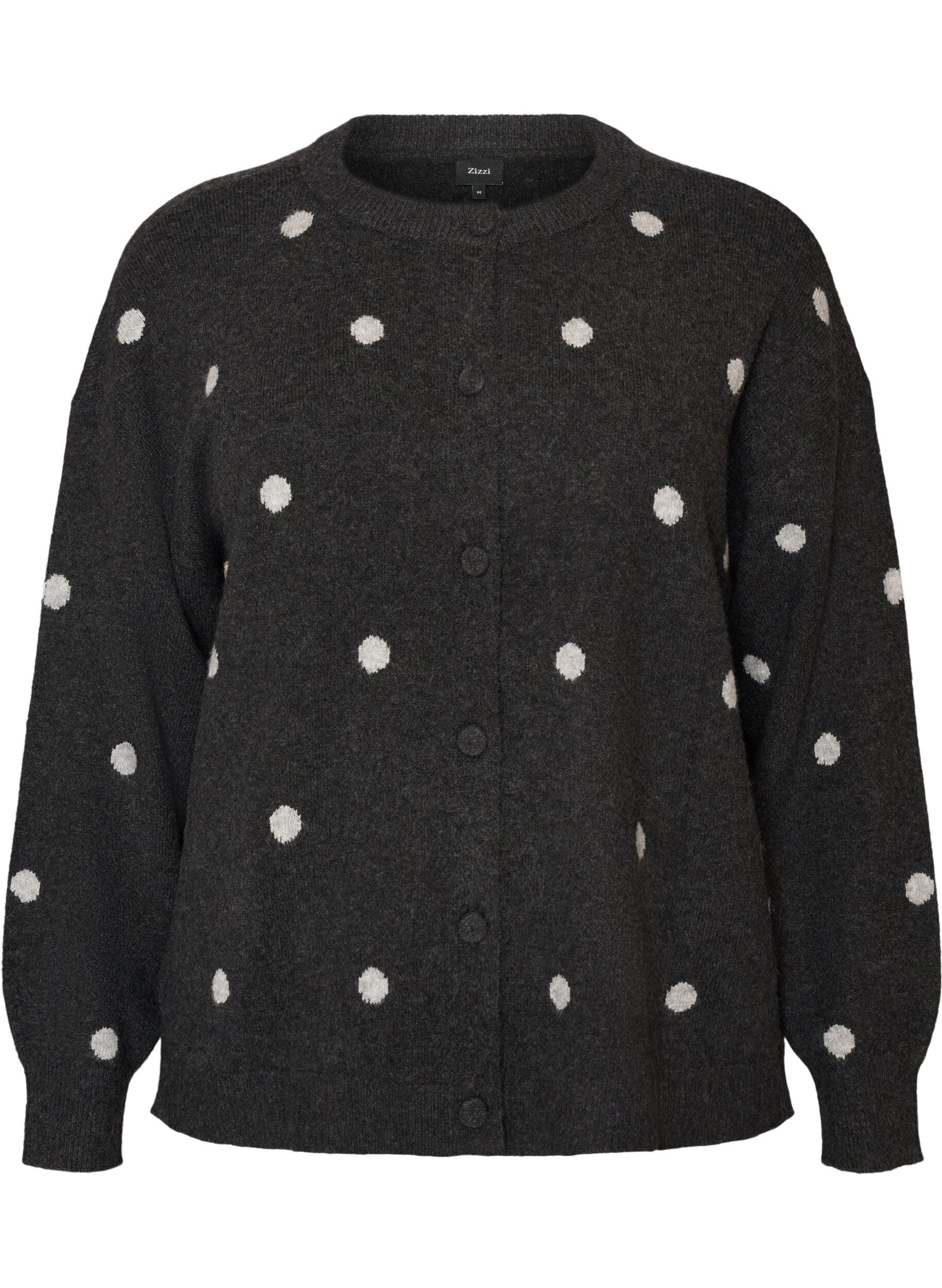 Cardigan with a dotted pattern