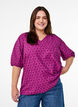 Blouse with embroidered floral pattern, Purple, Model image number 0