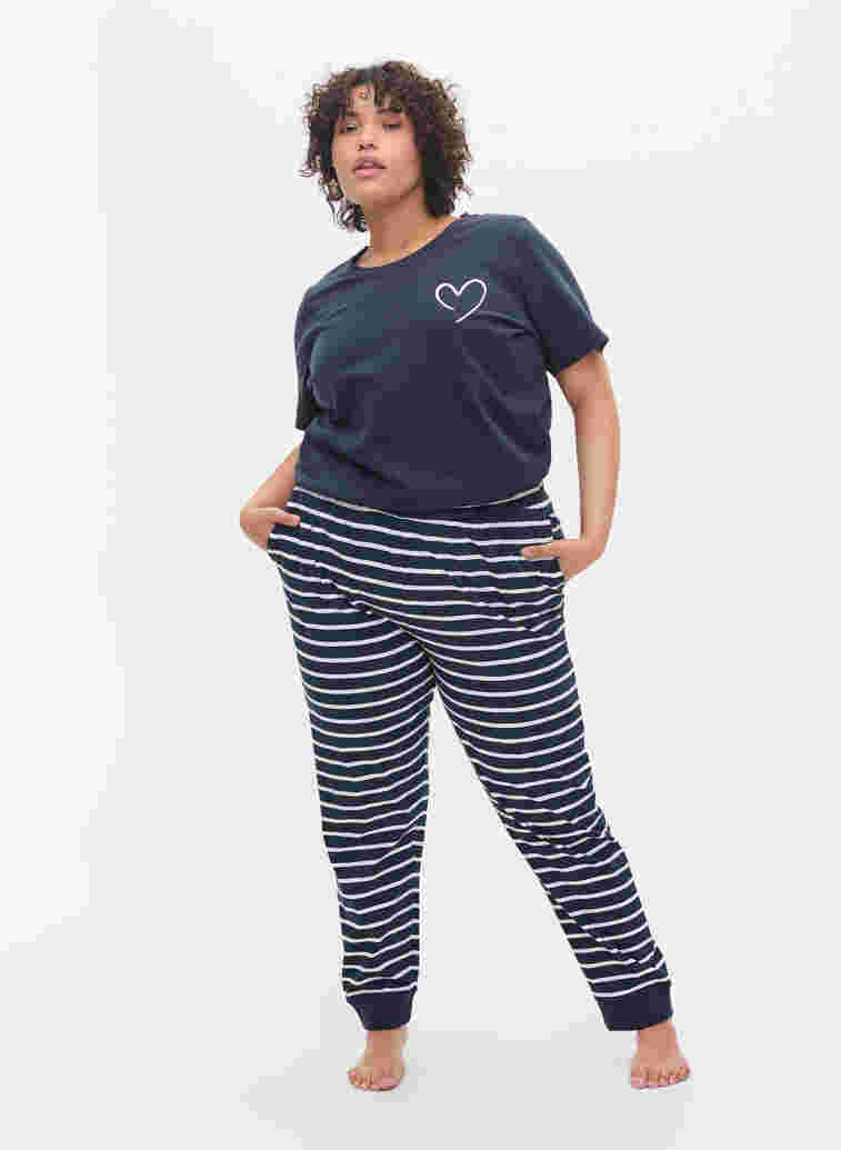 Cotton pyjama bottoms, Navy Blazer Stripe , Model image number 2