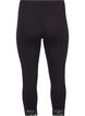 Basic 3/4 leggings with lace trim, Black, Packshot image number 1
