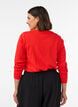 Long-sleeved basic T-shirt with a round neck, Red, Model image number 2