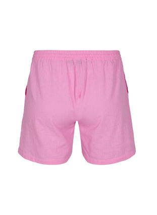 Loose shorts in cotton blend with linen, Begonia Pink, Packshot image number 1