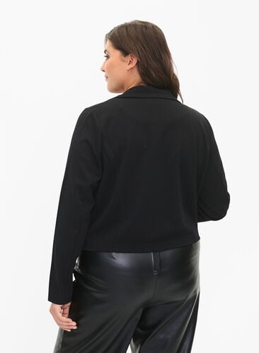 Short blazer with button, Black, Model image number 1