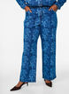 Myra jeans in floral denim with a wide fit, Blue, Model image number 2