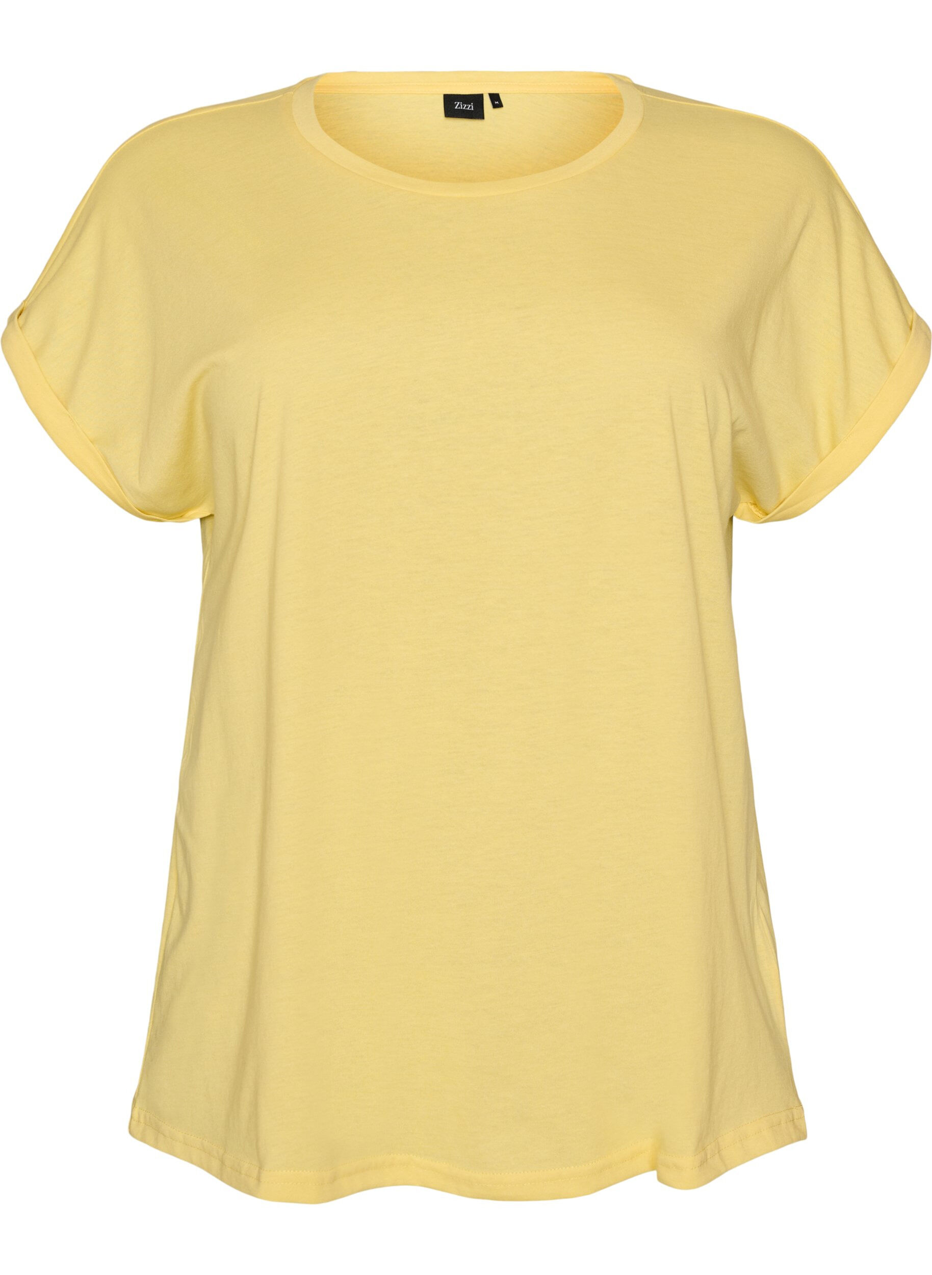 Short-sleeved cotton blend T-shirt