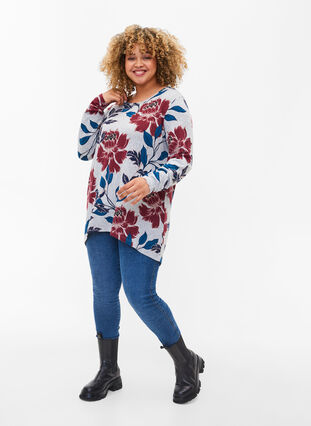 Floral blouse with long sleeves, LGM Flower AOP, Model image number 2