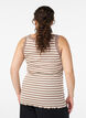Striped top with a ribbed texture and a lace trim, Beige, Model image number 2