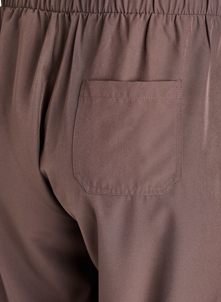 Sporty trousers with a high waist and straight legs, Brown, Packshot