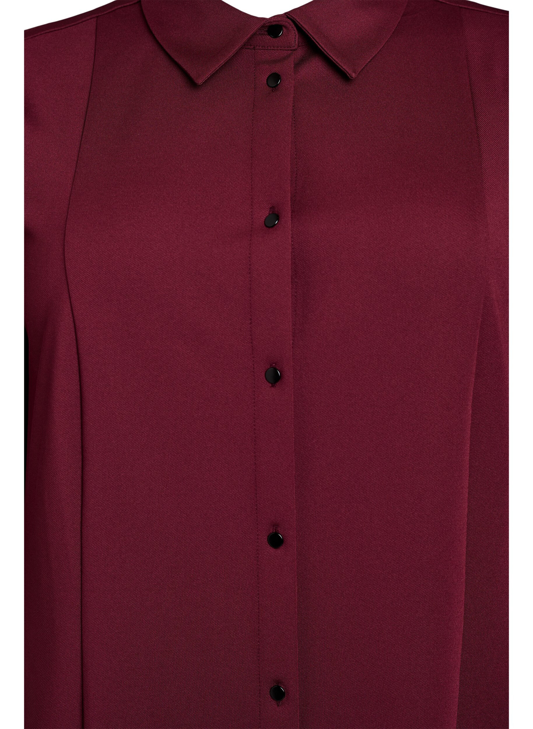 Zizzifashion Short shirt dress with 3/4 sleeves, Red, Packshot image number 2