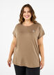 Solid-coloured workout T-shirt, Beige, Model image number 0