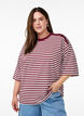 Striped blouse with 3/4 sleeves and button detail, Red, Model image number 0