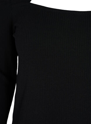 Long-sleeved top with cutouts, Black, Packshot image number 2
