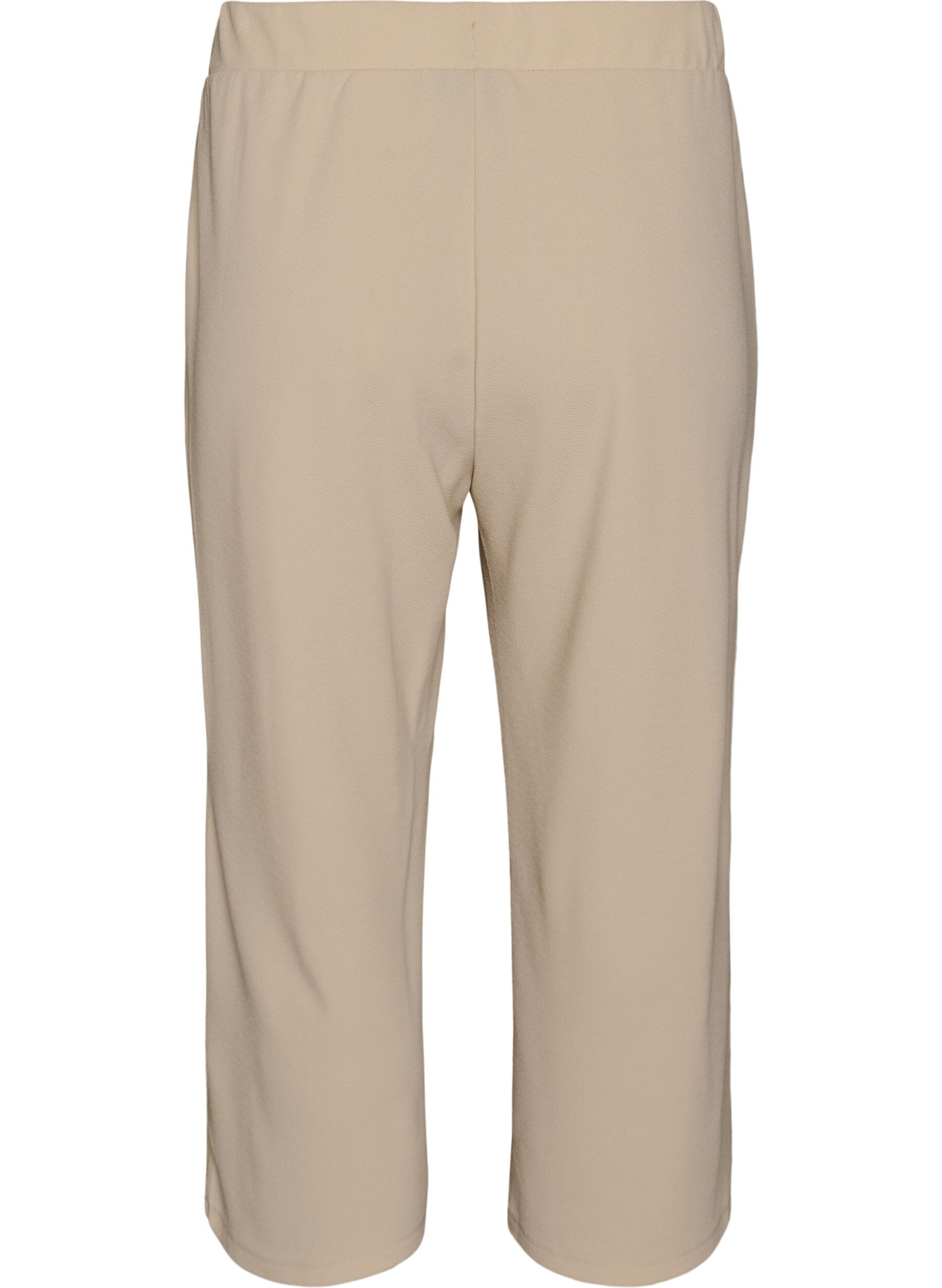 Zizzifashion Loose trousers with 7/8 length, Beige, Packshot image number 1