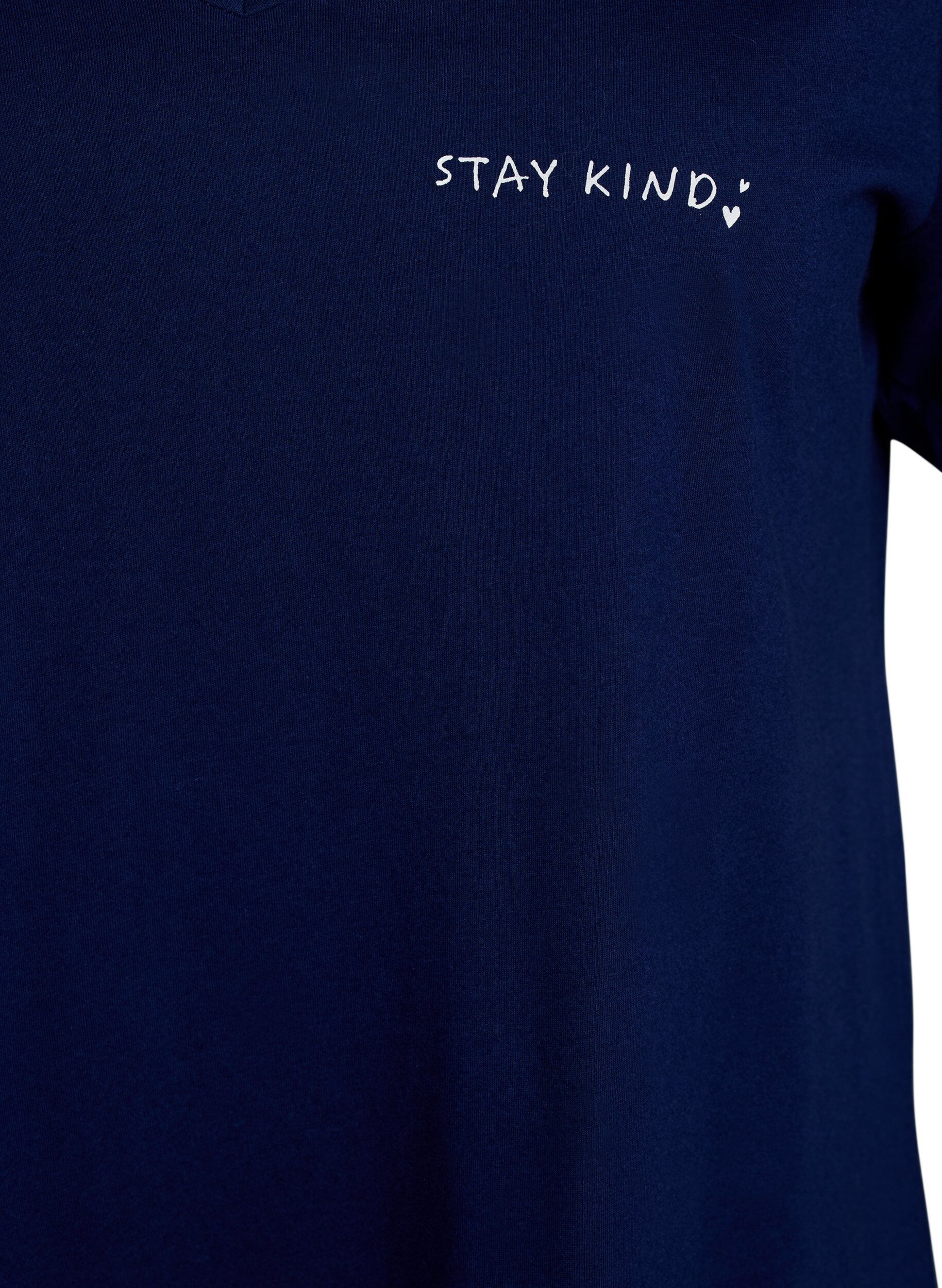 ZizzifashionOrganic cotton nightdress with V-neck, Blue, Packshot image number 2