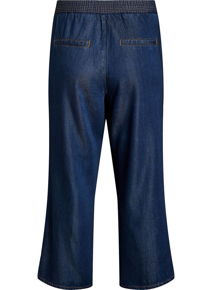 Wide-leg Lyocell trousers with a denim look, Blue, Packshot