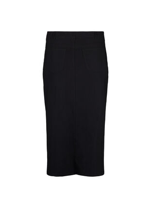 Long skirt with slit in front, Black, Packshot image number 1