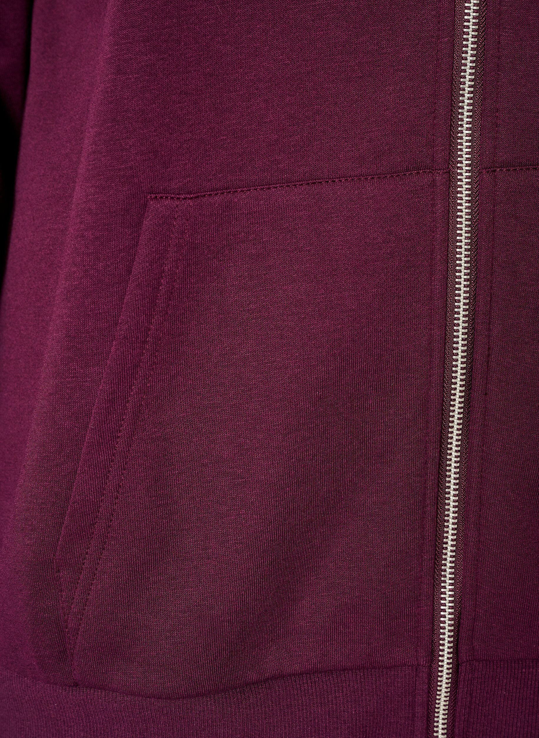 ZizzifashionHooded sweatshirt with a zip and pockets, Purple, Packshot image number 3