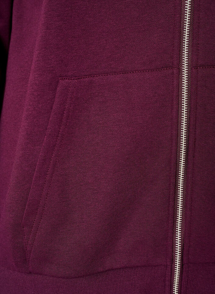 Hooded sweatshirt with a zip and pockets, Purple, Packshot image number 3