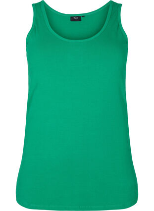Solid color basic top in cotton, Jolly Green, Packshot image number 0